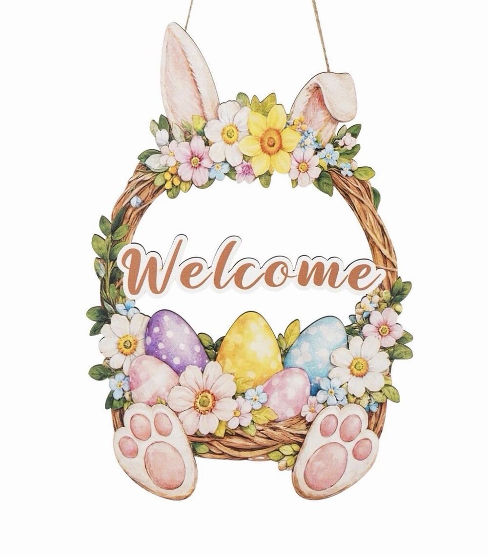 ONEHAUS Easter Decoration Wooden Wall Hanging